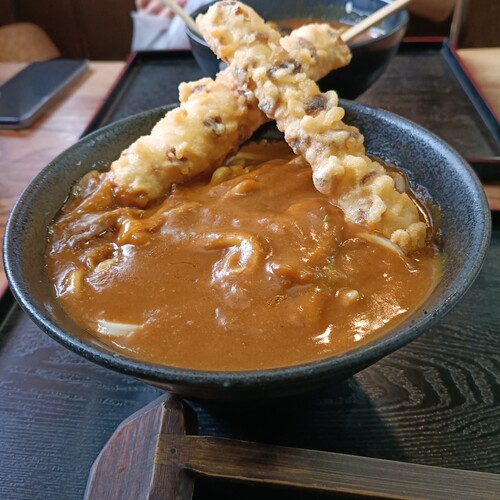カレーうどん+竹天  に天むす